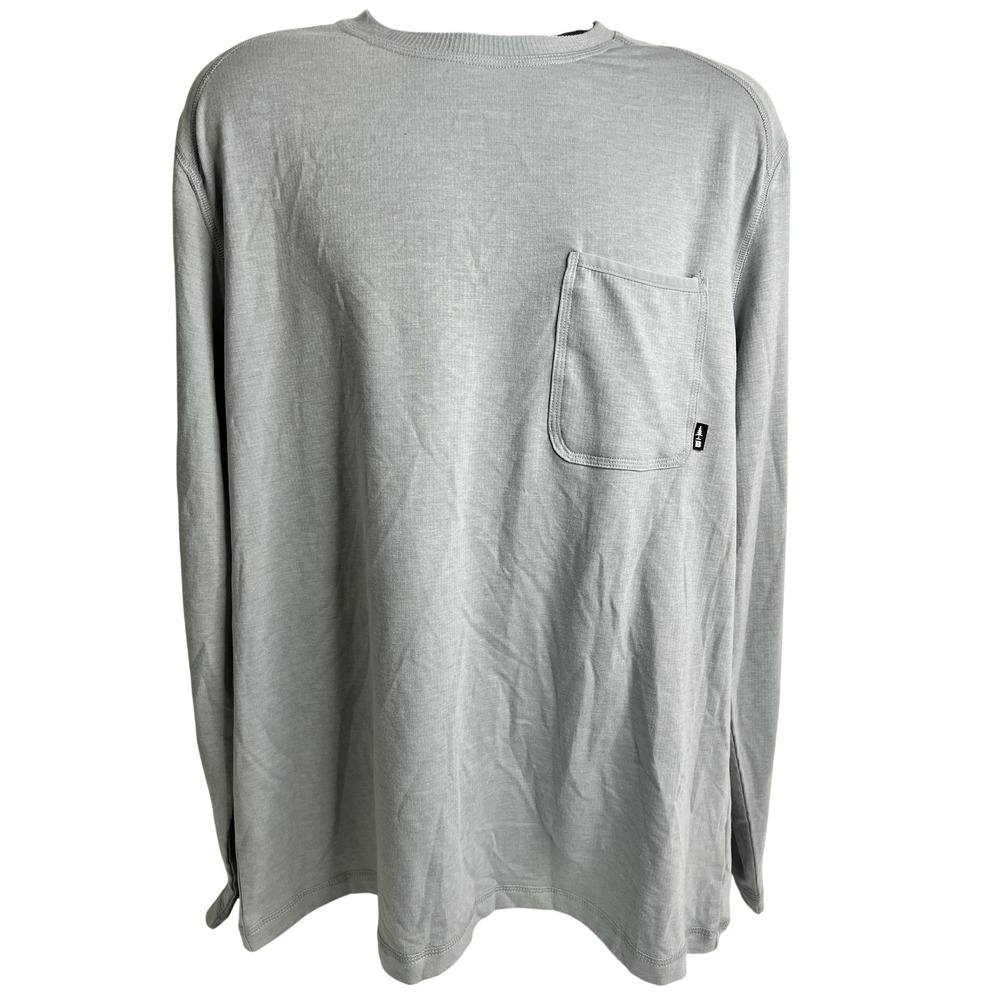 Bass‎ Outdoor Shirt Mens XL Quarry Gray LS Utili-Tee Long Sleeve Pocket Stretch